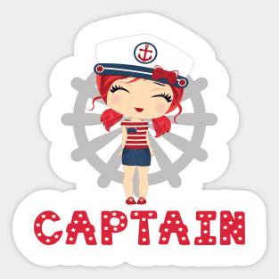 Captain girl (red) Sticker